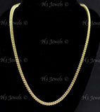 14K Solid Yellow Gold Hollow Franco Chain Necklace #5421-5423