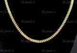 14K Solid Yellow Gold Hollow Franco Chain Necklace #5421-5423