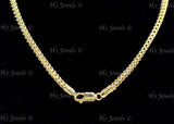 14K Solid Yellow Gold Hollow Franco Chain Necklace #5421-5423