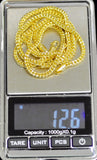 14K Solid Yellow Gold Hollow Franco Chain Necklace #5421-5423