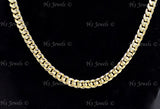 14K Solid Yellow Gold Hollow Curb Link Chain Necklace #5431,5432