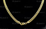 14K Solid Yellow Gold Hollow Curb Link Chain Necklace #5431,5432