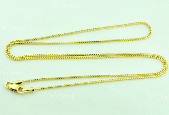 14K Solid Yellow Gold Franco Chain Necklace #5438,5439