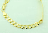 14K Solid Yellow Gold Men's ID Curb Link Bracelet #5447