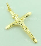 14K Solid Yellow Gold Jesus Christ INRI Cross Pendant #5465