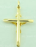 14K Solid Yellow Gold Jesus Christ INRI Cross Pendant #5465