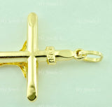 14K Solid Yellow Gold Jesus Christ INRI Cross Pendant #5465