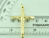 14K Solid Yellow Gold Jesus Christ INRI Cross Pendant #5465