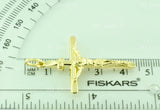 14K Solid Yellow Gold Jesus Christ INRI Cross Pendant #5465