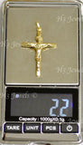 14K Solid Yellow Gold Jesus Christ INRI Cross Pendant #5465