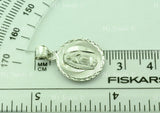 14K Solid White Gold Round Virgin Mary Lady Guadalupe Charm Pendant #5474