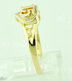 14K Solid Tri-Gold Sweet 15 Heart Ring #5490