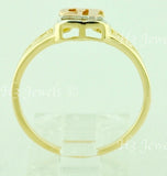 14K Solid Tri-Gold Sweet 15 Heart Ring #5490