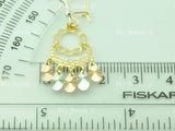 14K Solid Tri Gold Diamond Cut Chandelier Dangling Earrings #5508