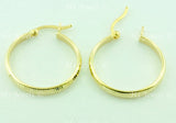 14K Solid Yellow Gold Diamond Cut Hoop Earrings 7/8 inch #5517