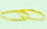 14K Solid Yellow Gold Diamond Cut Hoop Earrings 1-1/4 inch #5535