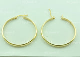 14K Solid Yellow Gold Diamond Cut Hoop Earrings 1-1/4 inch #5535