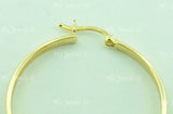 14K Solid Yellow Gold Diamond Cut Hoop Earrings 1-1/4 inch #5535