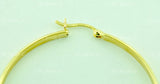 14K Solid Yellow Gold Diamond Cut Hoop Earrings 1-5/8 inch #5544