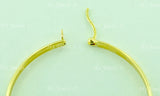 14K Solid Yellow Gold Diamond Cut Hoop Earrings 1-5/8 inch #5544