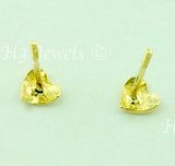 14K Solid Yellow Gold Kids Heart Stud Earrings #5565