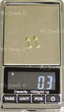 14K Solid Yellow Gold Kids Heart Stud Earrings #5565