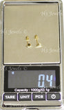 14K Solid Yellow Gold Kids CZ Heart Stud Earrings #5572