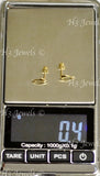 14K Solid Yellow Gold Kids Dolphin Stud Earrings #5579