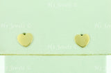 14K Solid Yellow Gold Kids Heart Stud Earrings #5586