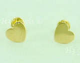 14K Solid Yellow Gold Kids Heart Stud Earrings #5586