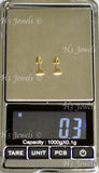 14K Solid Yellow Gold Kids Heart Stud Earrings #5586