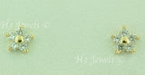 14k Solid Yellow Gold Kids CZ Star Stud Earrings #5621