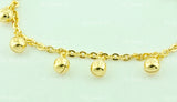 18k Solid Yellow Gold Kids Bell Charm Bracelet #5647