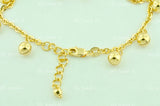 18k Solid Yellow Gold Kids Bell Charm Bracelet #5647