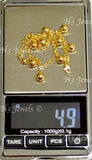 18k Solid Yellow Gold Kids Bell Charm Bracelet #5647