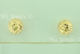 18k Solid Yellow Gold 5.96mm Diamond Cut Hollow Ball Stud Earrings #5719