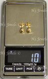 18k Solid Yellow Gold 5.96mm Diamond Cut Hollow Ball Stud Earrings #5719