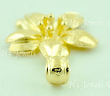 18k Solid Yellow Gold Diamond Cut Flower Pendant #5837