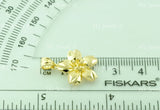 18k Solid Yellow Gold Diamond Cut Flower Pendant #5837