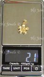 18k Solid Yellow Gold Diamond Cut Flower Pendant #5837