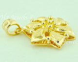 18K Solid Yellow Gold Star Flower Pendant #5924