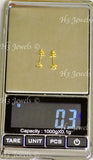 14K Solid Yellow Gold Kids CZ Star Stud Earrings #5971