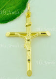 14K Solid Yellow Gold Jesus Christ INRI Corss Pendent #5986