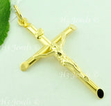 14K Solid Yellow Gold Jesus Christ INRI Corss Pendent #5986