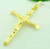 14K Solid Yellow Gold Jesus Christ INRI Corss Pendent #5986