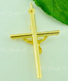 14K Solid Yellow Gold Jesus Christ INRI Corss Pendent #5986