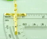 14K Solid Yellow Gold Jesus Christ INRI Corss Pendent #5986