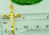 14k Solid Yellow Gold Jesus Christ Cross Pendant #6004