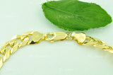 14K Solid Yellow Gold Men's ID Curb Link Bracelet #6012