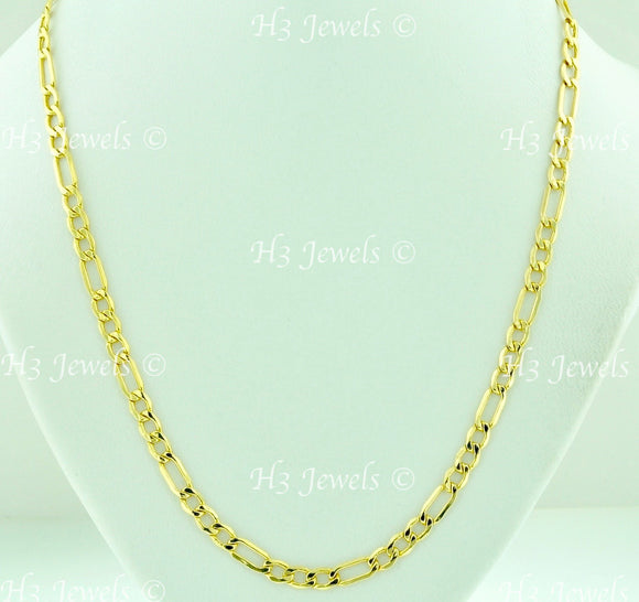 14K Solid Yellow Gold Figaro Necklace #6019